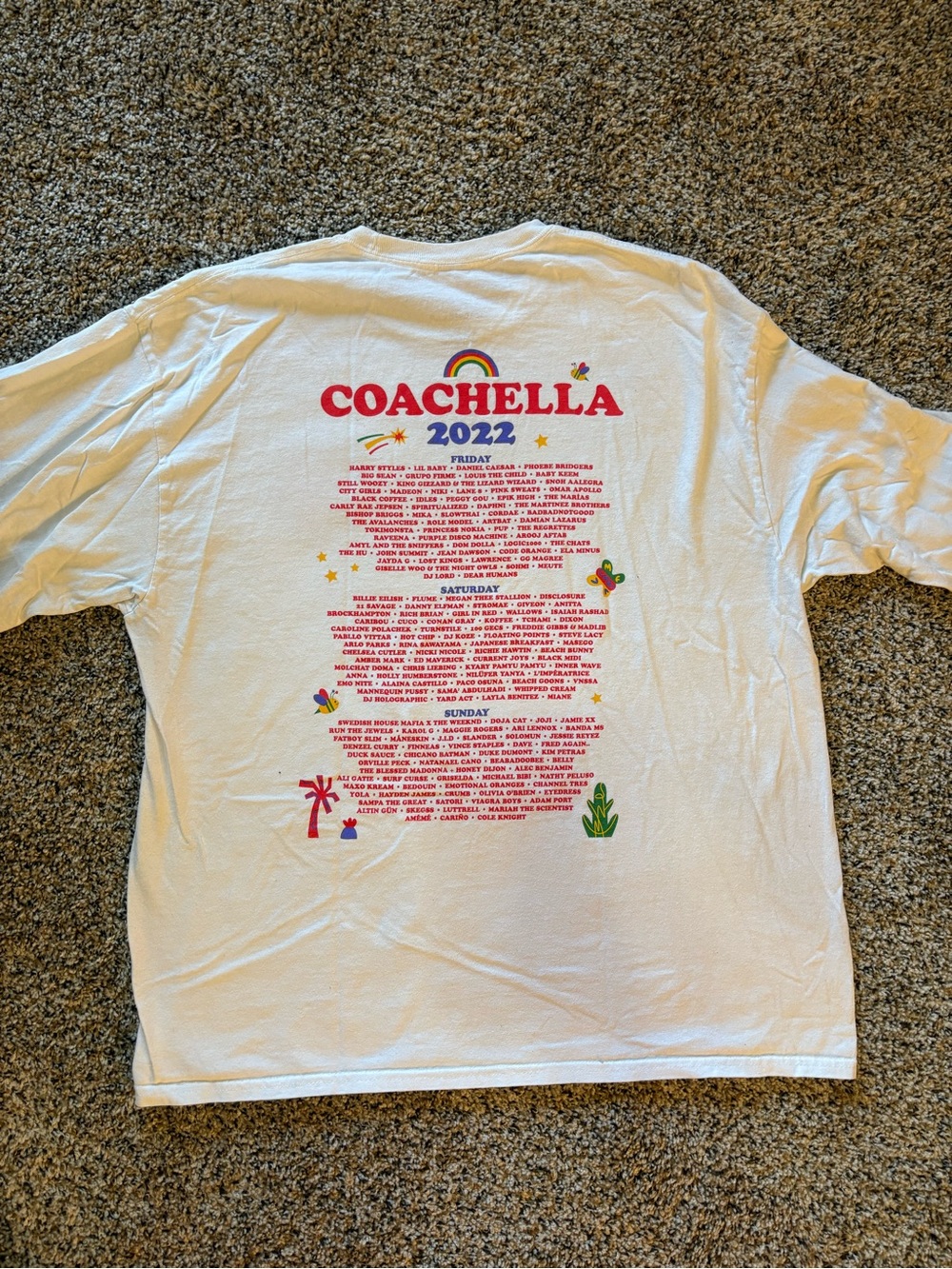 Coachella 2022 White Long Sleeve Graphic Tee